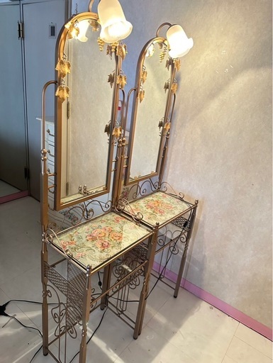 アンティーク調  アイアンフレームドレッサー