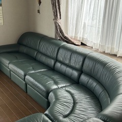 革張りソファ　差し上げますの画像