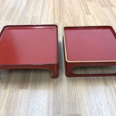 木製漆器　朱(金縁)/黒 お膳　吸い物　天目台　お櫃　皿　茶碗　水差し　輪島塗りの画像