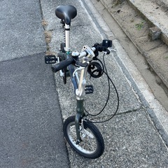 アウトランクグリーン　14インチ折り畳み自転車の画像