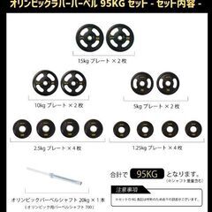 IROTEC オリンピックバーベル　95kgセットの画像