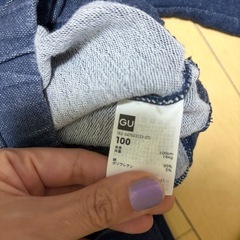 GU キッズ　ズボン　パンツ　デニム風　100 男女兼用
の画像