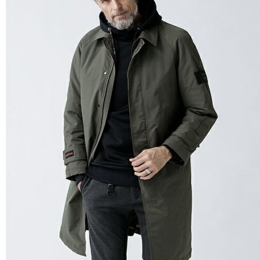 BRIEFING　ブリーフィングステンカラーコート　カーキ　L