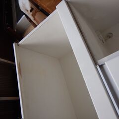 ニトリ　ファニチャー　重い　白　キッチン収納　事務用　多目的落　収納棚　テレビ台　80x51h115cm コンセント3つもありますの画像