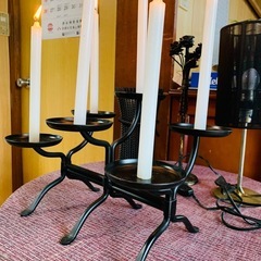 値下げ❗️★アイアンのキャンドルスタンド★ハロウィンやクリスマスなどにも💕の画像