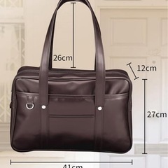 スクールバッグ　スクバ　茶色の画像