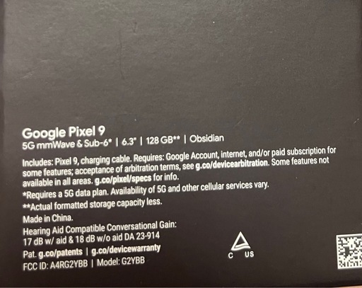 Google Pixel 9｜128GB｜SIMフリー 海外版