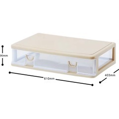 サンコープラスチック(SankoPlastic)  衣類収納薄型 ワイドエルピス 幅61×奥40.3×高13.4cm  ソフトベージュの画像