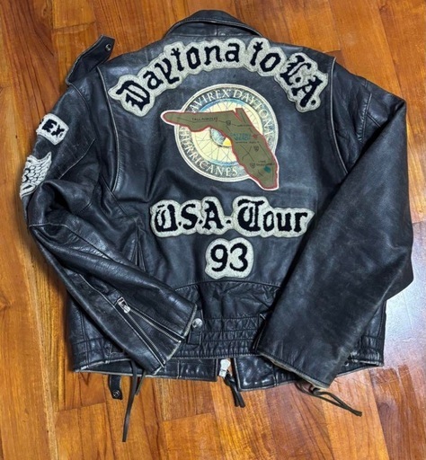 90s AVIREX 本革 ダブルライダースジャケット