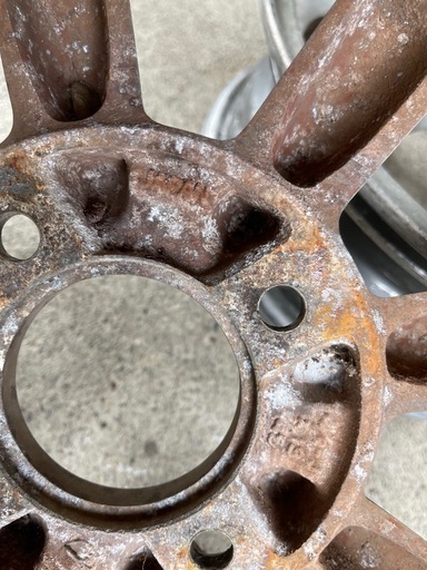 ブラックレーシング 13インチ 4.5J +45? 4穴 軽トラ 軽バン ハイゼット アルミホイール 旧車 当時物 8スポーク 4本セ