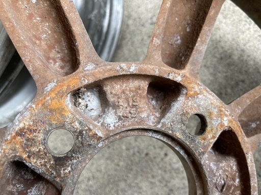 ブラックレーシング 13インチ 4.5J +45? 4穴 軽トラ 軽バン ハイゼット アルミホイール 旧車 当時物 8スポーク 4本セ