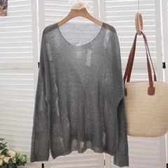 【SHEIN】ミニマリストグレー オフショルダーカット アウトホールデザインの画像