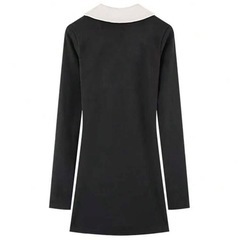 【SHEIN】【新品未使用】コントラストカラーボタンフロント ボディコンドレスの画像