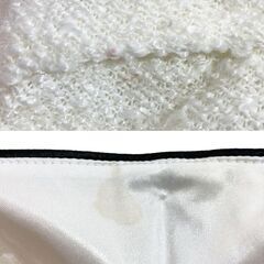 【an / アン】ウエストカット パールボタン ツイードタイトミニドレス ホワイト キャバドレスの画像