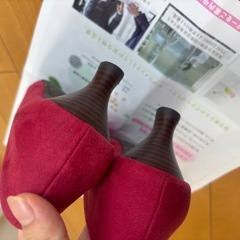 WA Oriental Traffic　オリエンタルトラフィック　スウェードパンプス　スエード 細ヒール 赤パンプスの画像