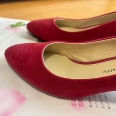 WA Oriental Traffic　オリエンタルトラフィック　スウェードパンプス　スエード 細ヒール 赤パンプスの画像