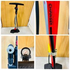 【‼️セット売り‼️】👇  🚲自転車関連3点セット✨サイクルトレーナー＋スタンド＋空気入れ【現状品】の画像