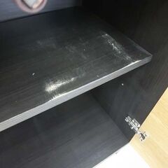 レンジボード 大型 ナチュラル×ブラック 幅100cm 木目×黒 キッチンボード カップボード 100×40×190cm 大容量 札幌市 西野店の画像