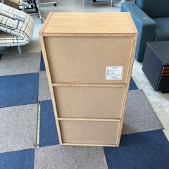 K2510-386 コーナン カラーボックス① 3段 ナチュラル キズ汚れ有りの画像