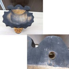 木彫り 熊 フェイス 壁掛け 置物 オブジェ インテリア 工芸品 クマ くま 苫小牧西店の画像