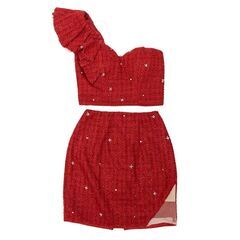 【ROBE de FLEURS / ローブドフルール】フリルワンショルダー×ビジューセットアップミニキャバドレス fm2877の画像