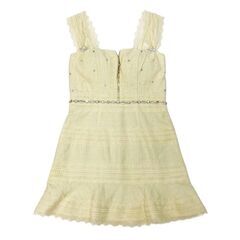 【ROBE de FLEURS / ローブドフルール】肩レース×ウエストビジューフレアミニキャバドレス fm3425の画像