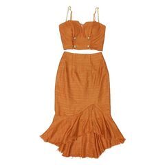 【DEA. by ROBE de FLEURS / ディアバイローブドフルール】ダブルボタンツイードフリンジマーメイドセットアップキャバドレス DE2784の画像