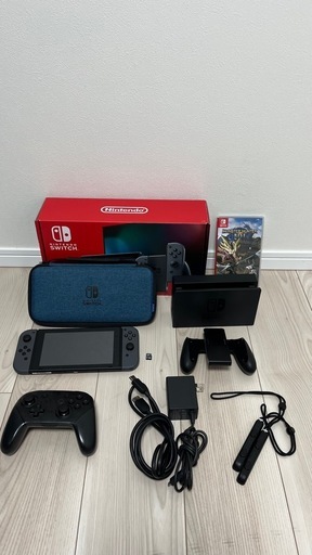 【美品】ニンテンドーSwitch本体(箱あり)Proコン+SDカード+専用ポーチ+モンハンRISE