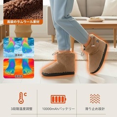 【新品未使用】電気スリッパ フットウォーマー 足温器 コードレス 電気足温器 足元ヒーターの画像