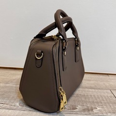 【美品】2way ショルダーバッグ ハンドバッグ グレージュ ベージュ系 上品カラーの画像