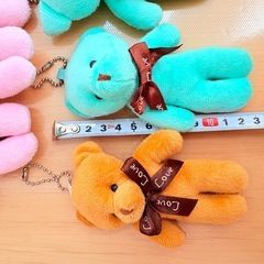 カラフルふわふわくまちゃんマスコット21個まとめ　バラ売り可の画像