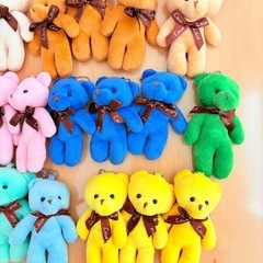 カラフルふわふわくまちゃんマスコット21個まとめ　バラ売り可の画像