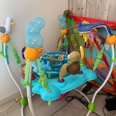 ジャンパルー、歩行器、バンボ（テーブル、ベルト、収納袋）付き、バ...