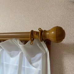 木製／木目調カーテンレール2本セットの画像