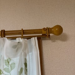 木製／木目調カーテンレール2本セットの画像
