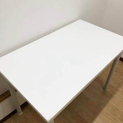 ss7816　平机 白 幅100cm ワークデスク ホワイト フリーデスク 学習机 事務机 シンプル パソコンデスク 仕事 勉強 つくえ ニトリ プレフェ 中古の画像