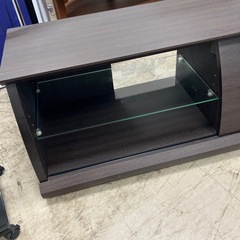 H2510-635 木製テレビローボード　引き扉付き　キズ汚れ有りの画像