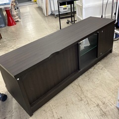 H2510-635 木製テレビローボード　引き扉付き　キズ汚れ有りの画像
