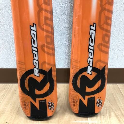 ss7992　ロシニョール ジュニアスキー 2点セット 150cm オレンジ ケース付き ROSSIGNOL RADICAL スキー板 ビンディング カービングスキー 子供用 スキー板 金具付き ジュニア用スキー 中古