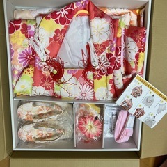 子供用 花柄 晴れ着セットの画像