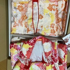 子供用 花柄 晴れ着セットの画像