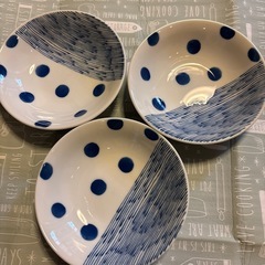 お皿　ドット＆ストライプの画像