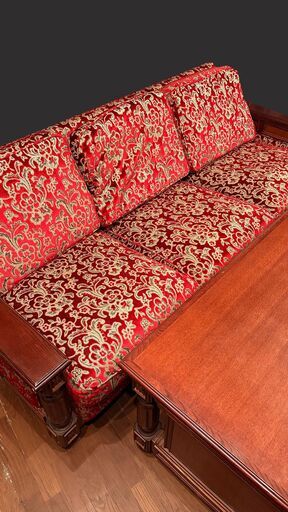 金華山 テーブル ソファー 3人掛け  応接セット 昭和レトロ