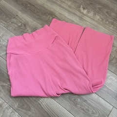 マタニティ ワイドパンツ ピンク フレアパンツ ベージュ Lの画像
