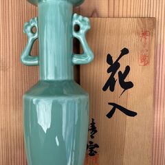 花瓶　青磁　寿ゞか焼の画像