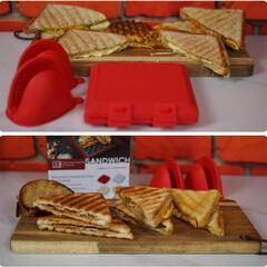 【新品】ホットサンドメーカー 電子レンジ調理器 レシピ付き レンジでホットサンドの画像