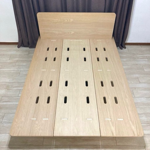 【自社配送エリア内限定販売】超美品/Koalaレッドオーク素材ダブルサイズベッドフレーム