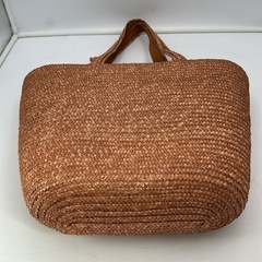 かご編み風 トートバッグ（内布ドット柄付き）の画像