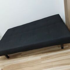 【美品】IKEA 2人掛けソファベッド（カラー:ブラック）約6ヶ月使用｜引っ越しのためお譲りしますの画像