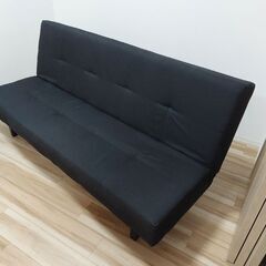 【美品】IKEA 2人掛けソファベッド（カラー:ブラック）約6ヶ月使用｜引っ越しのためお譲りしますの画像